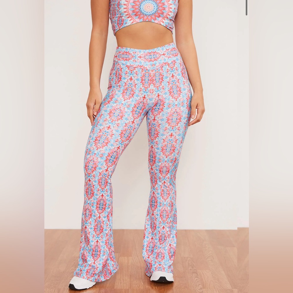 🎯NWOT Wolven Amalfi Flare Blue Pink Size XSP - Picture 2 of 14